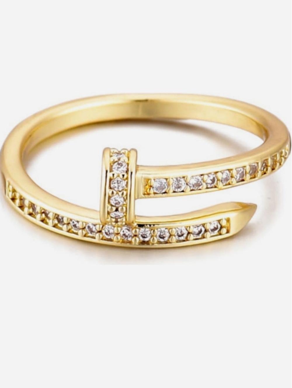 Adornia Gold CZ Bypass Nail Ring - NWT